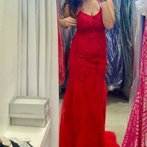 Red Sherri Hill 52338 Prom Dress